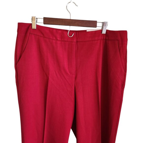 Chico's Pants Women's Red 16 (3) So Slimming Trouser Pockets NEW Career Office - Picture 2 of 11